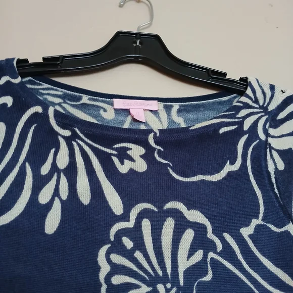 Lilly Pulitzer Sweater Dress XS Merino WoolKnit Floral Coastal Preppy‎ Cozy